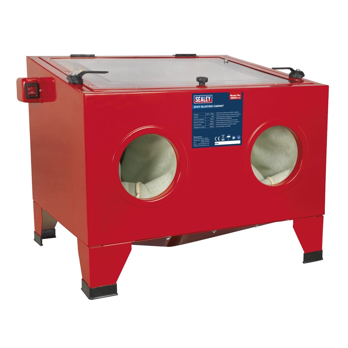 Sealey Shot Blasting Cabinet with Gun 640 x 490 x 490mm - Image 8