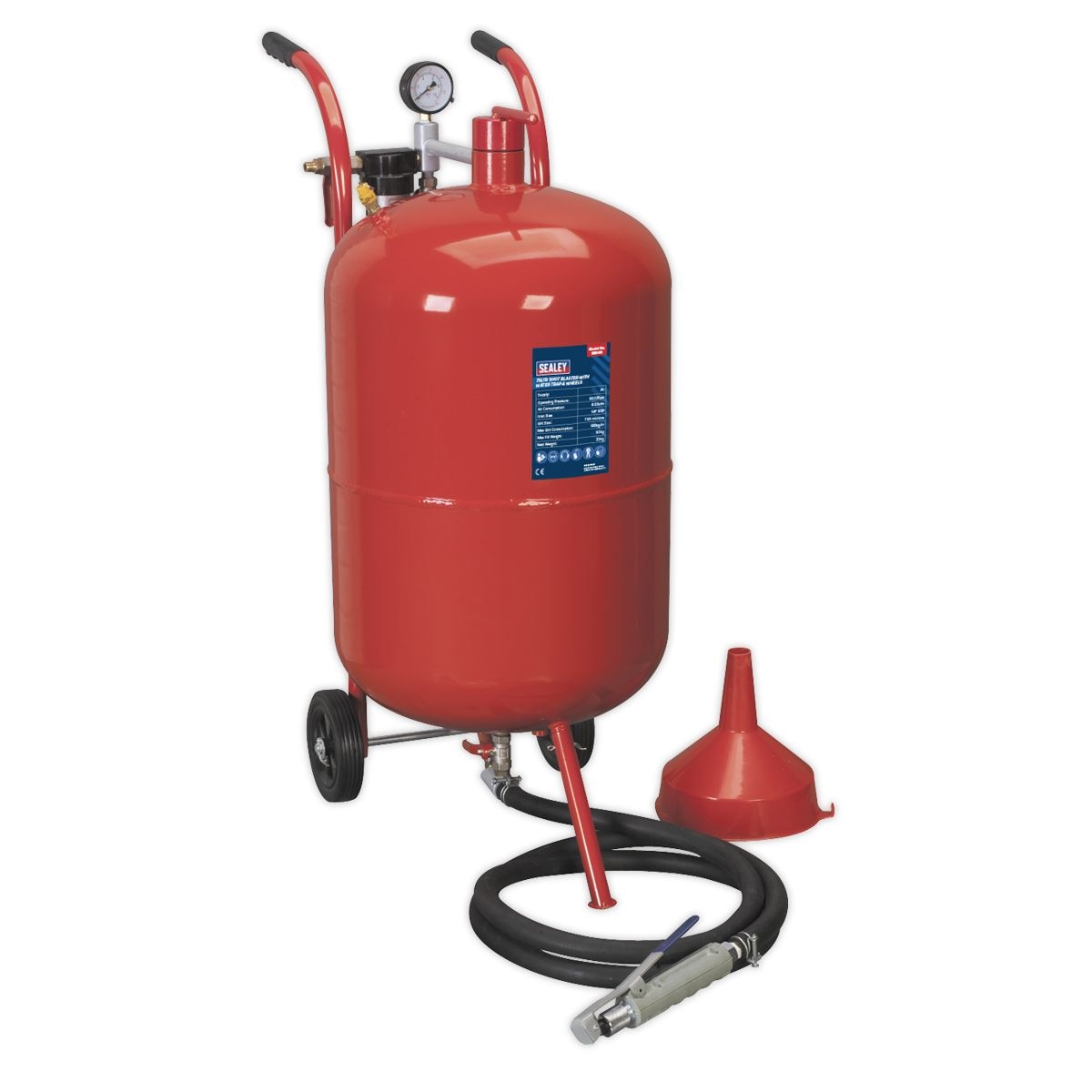 Sealey Shot Blaster with Water Trap & Wheels 75L - Image 1