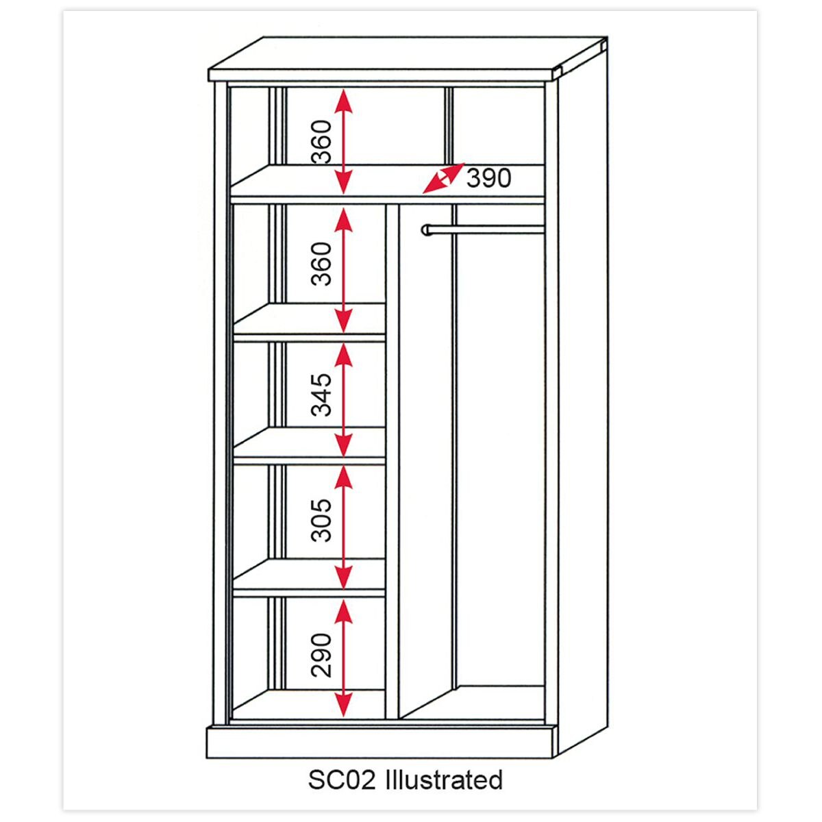Sealey Floor Cabinet 2 Door 4 Shelf & Hanging Rail - Image 2