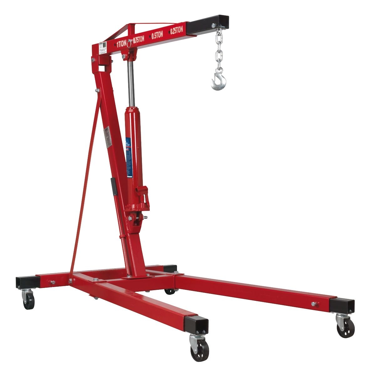 Sealey Long Reach Engine Crane with Extendable Legs 1 Tonne - Image 1