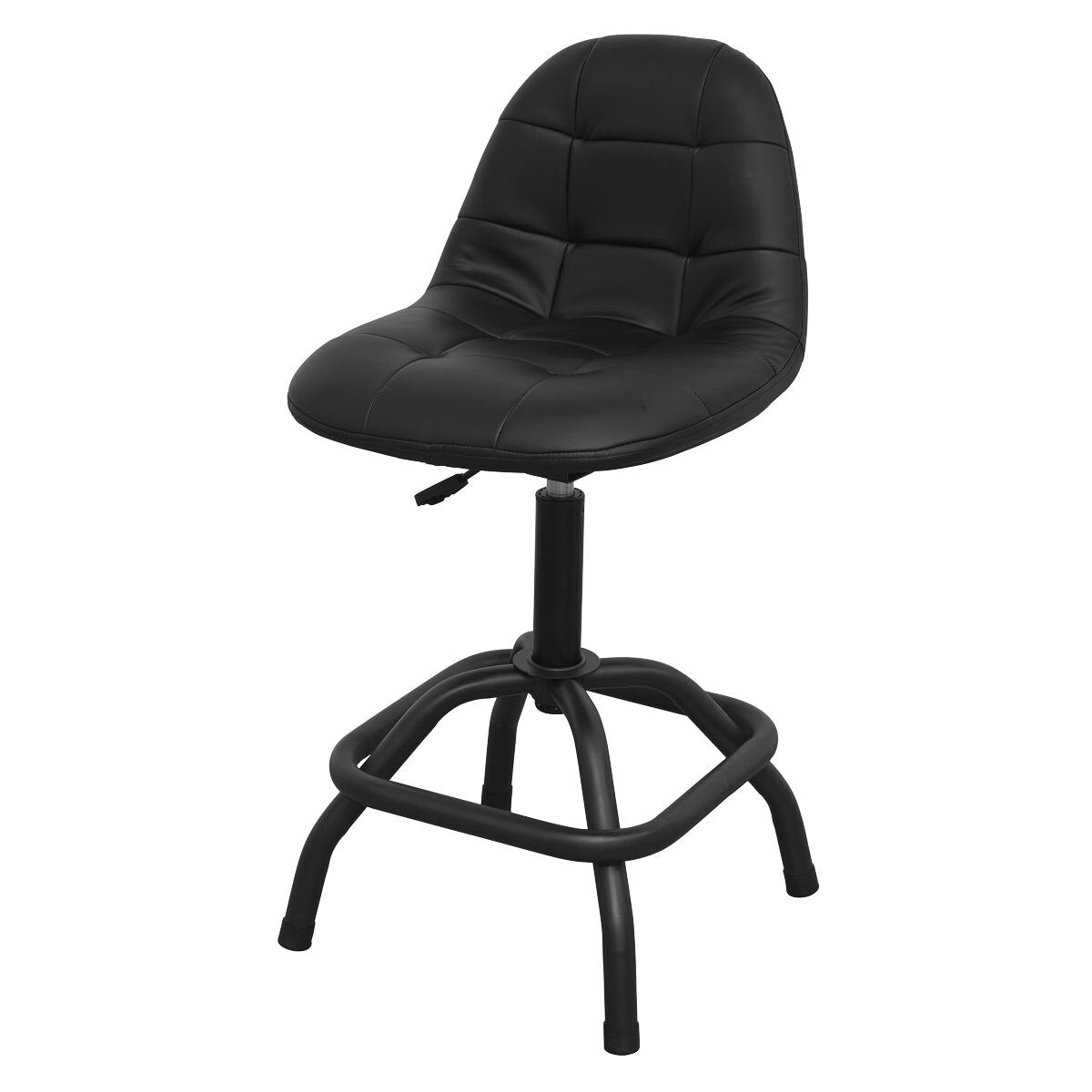 Sealey Premier Industrial Pneumatic Workshop Stool with Adjustable Height Swivel Seat & Back Rest - Image 2