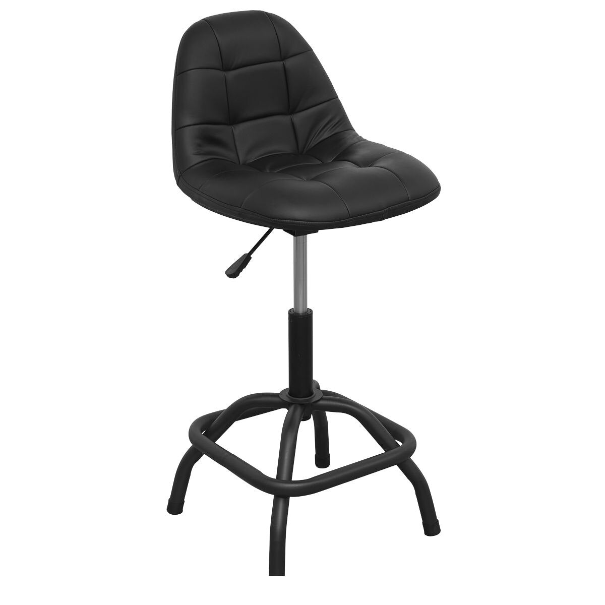 Sealey Premier Industrial Pneumatic Workshop Stool with Adjustable Height Swivel Seat & Back Rest - Image 3