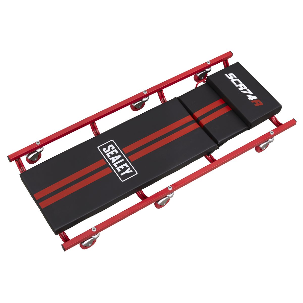 Sealey American-Style Deluxe Creeper with Steel Frame, 6 Wheels & Adjustable Headrest 40" - Image 1