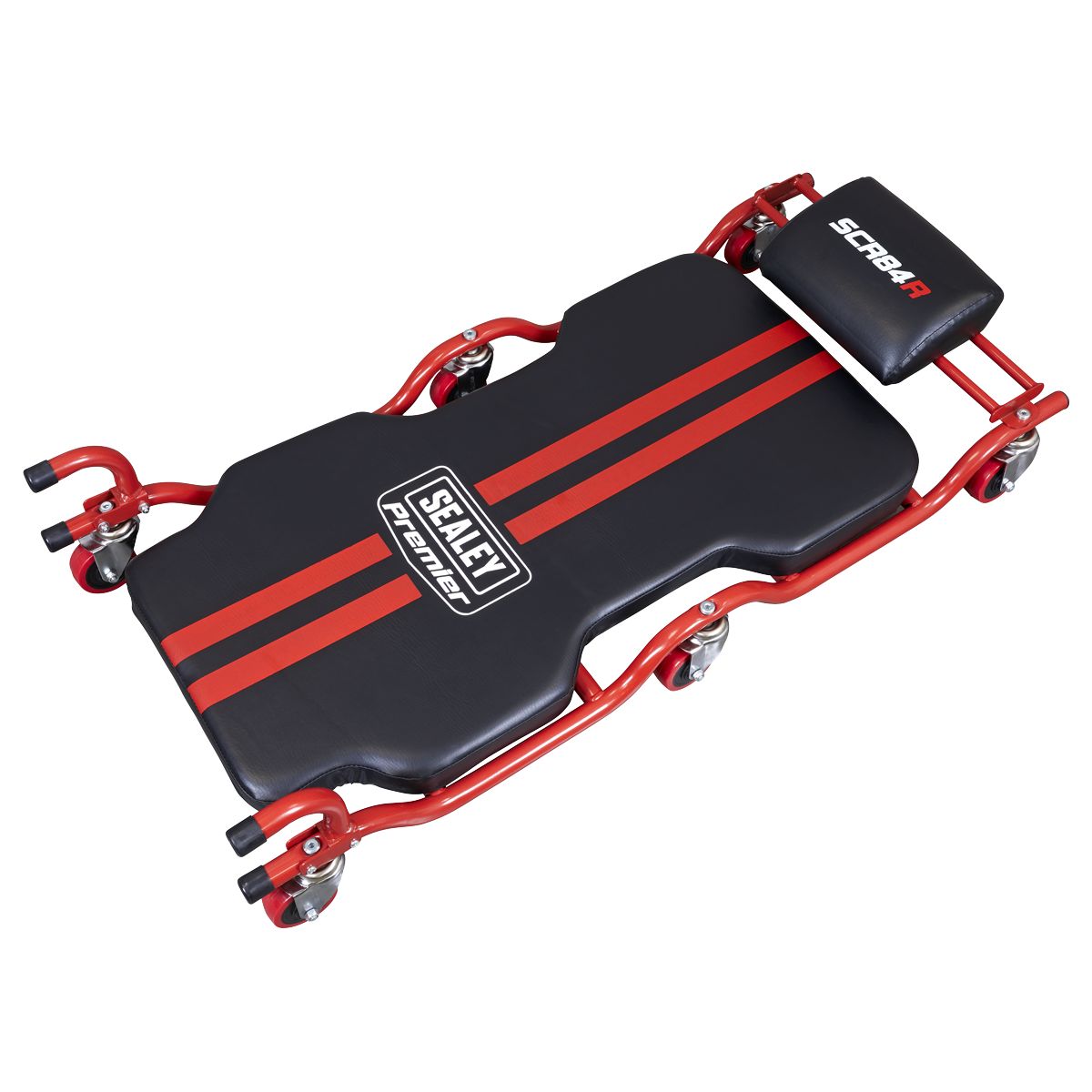 Sealey Deluxe Steel Creeper with 6 Wheels & Headrest - Image 1
