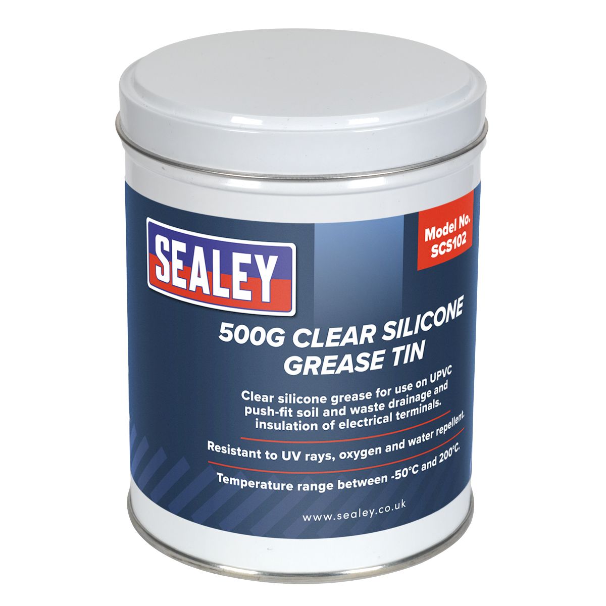 Sealey Silicone Clear Grease Tin 500g - Image 1