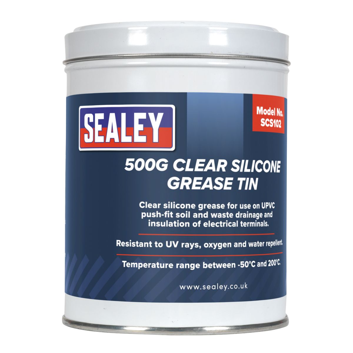 Sealey Silicone Clear Grease Tin 500g - Image 2