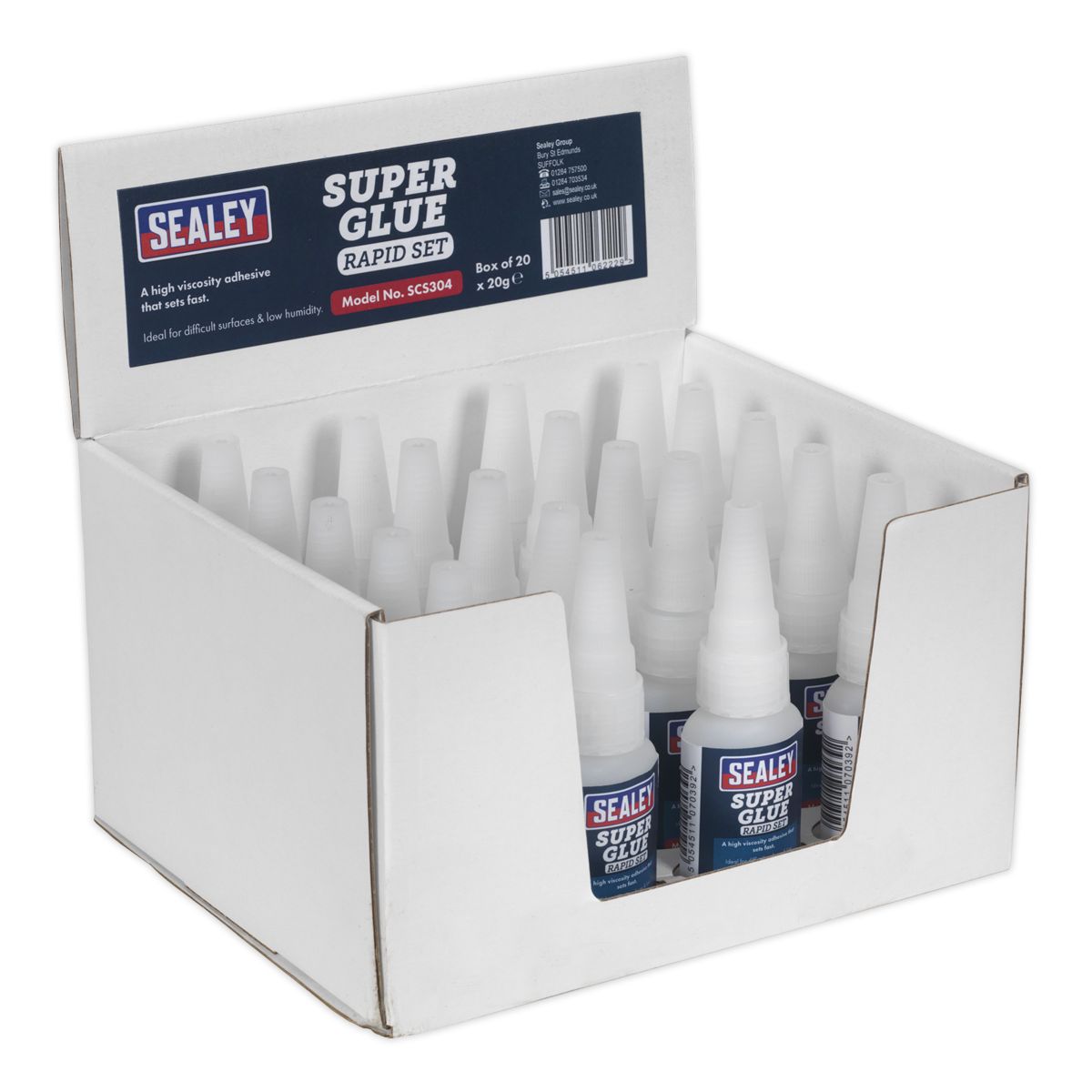 Sealey Rapid Set Super Glue 20g - Pack of 20 - Image 1