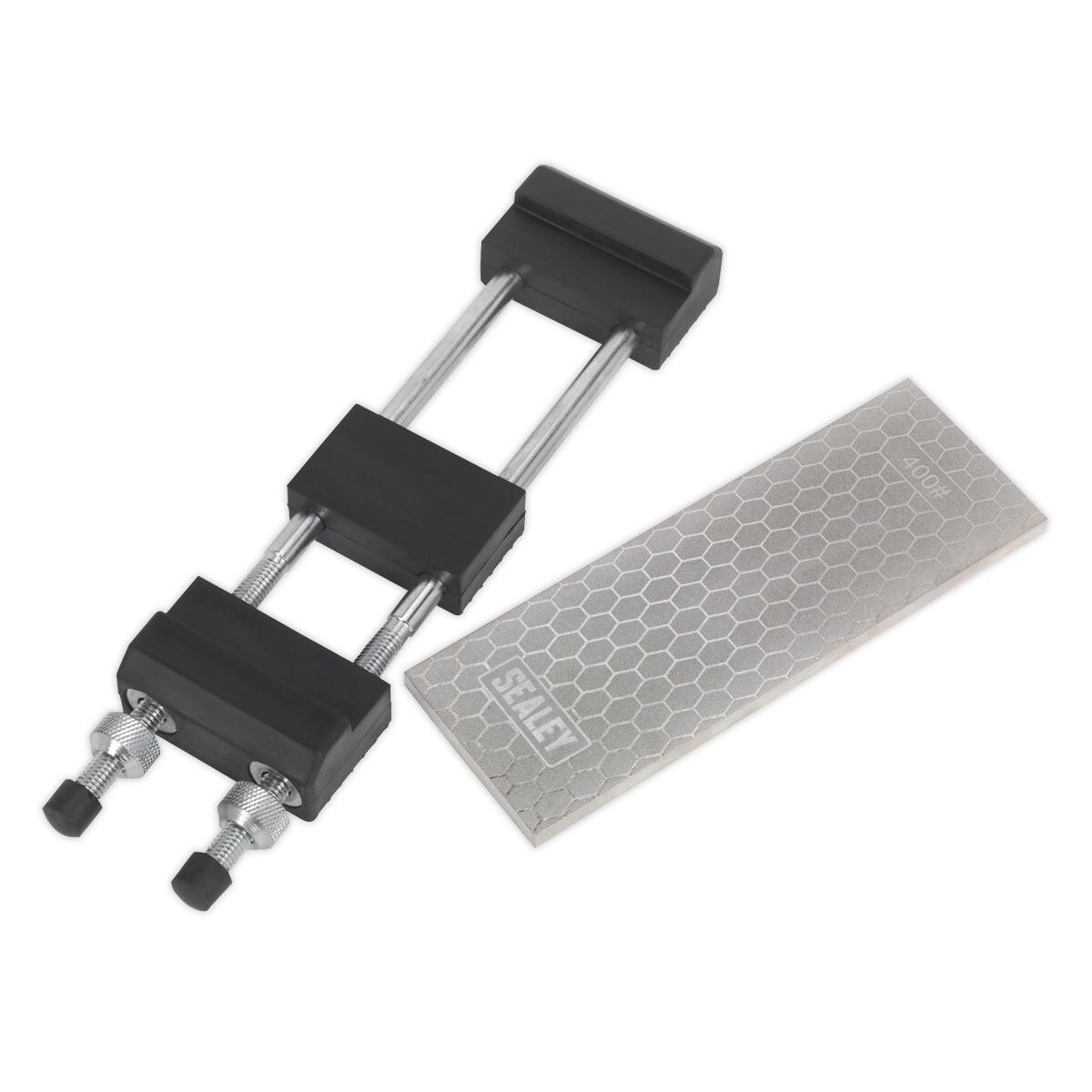 Sealey Combination Diamond Sharpening Whetstone with Adjustable Stone Holder - Image 2