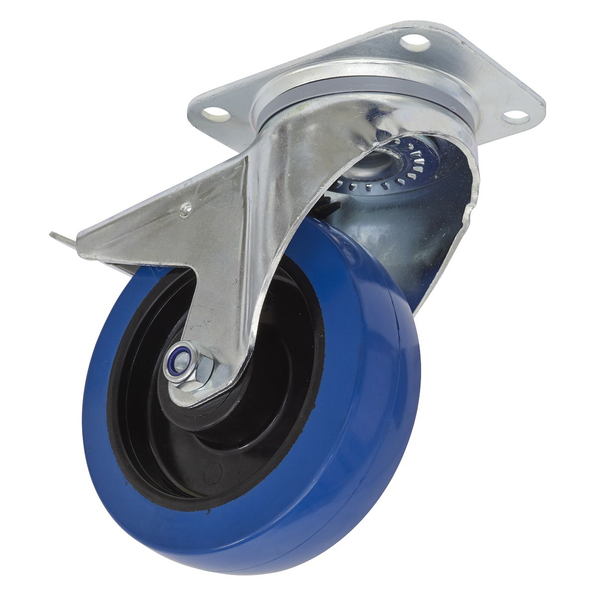 Sealey 160mm Castor Wheel with Swivel Plate & Total Lock - Image 1
