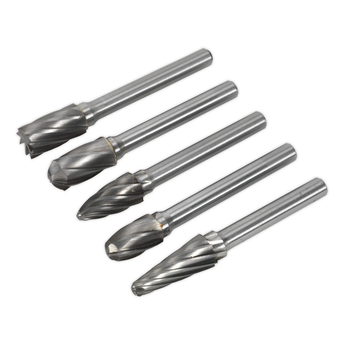 Sealey Tungsten Carbide Rotary Burr Set 5pc - Ripper/Coarse - Image 1