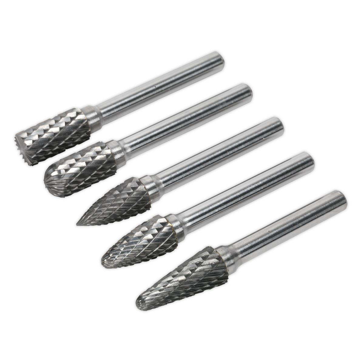 Sealey Tungsten Carbide Rotary Burr Set 5pc - Image 1