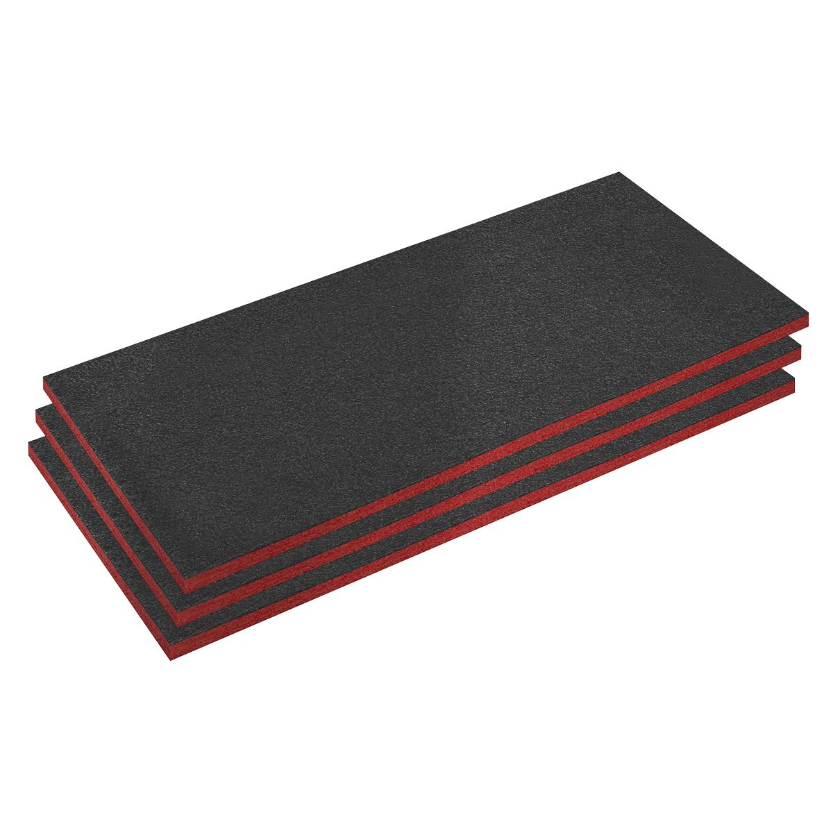 Sealey Easy Peel Shadow Foam 1200 x 550 x 30mm, Red/Black - Pack of 3 - Image 1