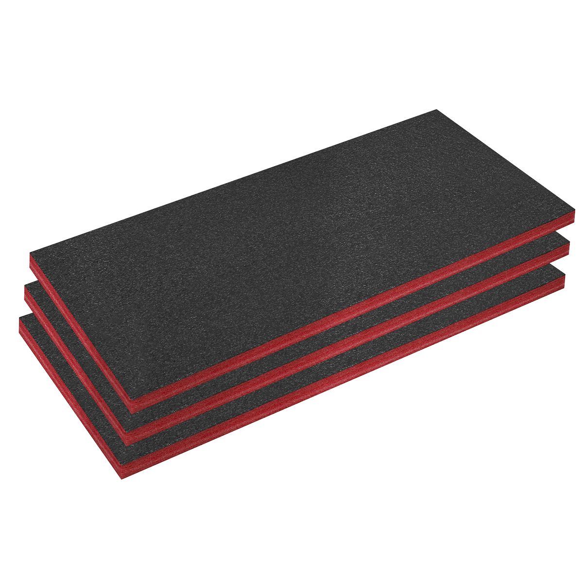 Sealey Easy Peel Shadow Foam 1200 x 550 x 50mm, Red/Black - Pack of 3 - Image 1