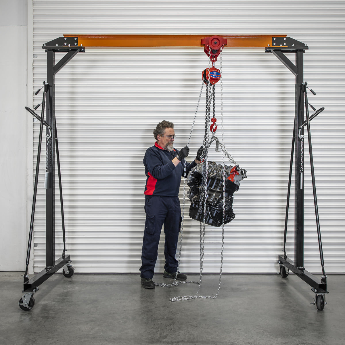 Sealey Portable Adjustable Gantry Frame with Geared Trolley Combo 1 Tonne SG1000KITG