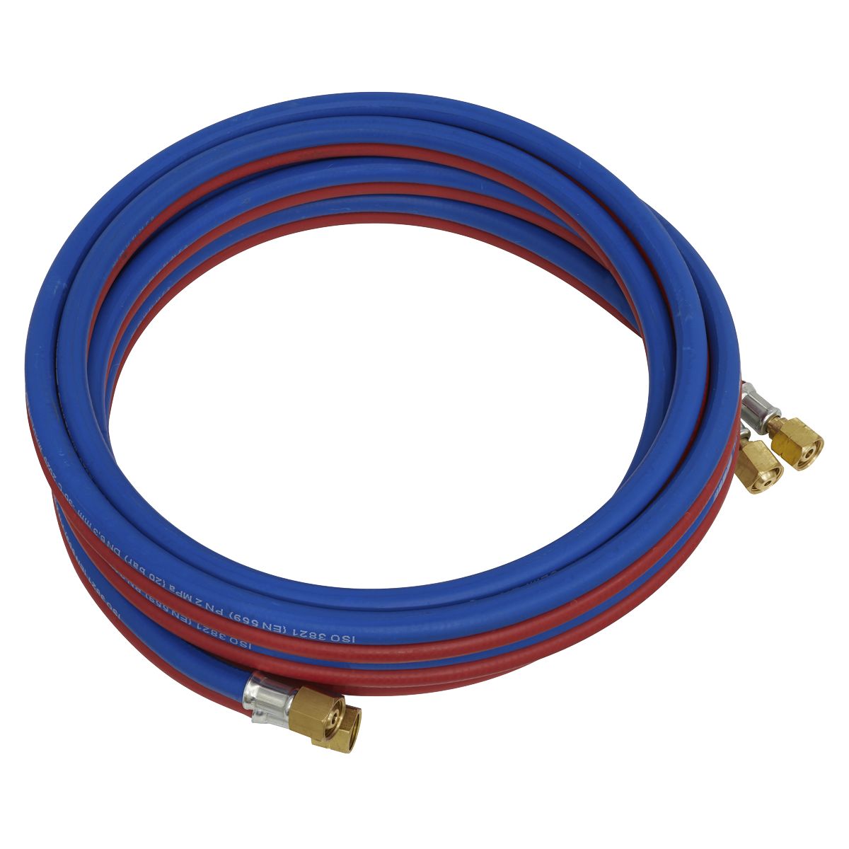 Sealey Oxy Acetylene Twin Rubber Hose Set 5m - Image 1