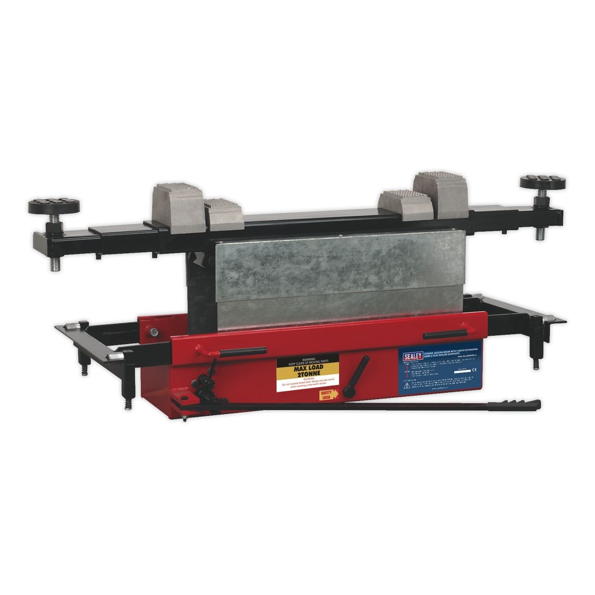 Sealey Jacking Beam 2 Tonne with Arm Extenders & Flat Roller Supports - Image 1