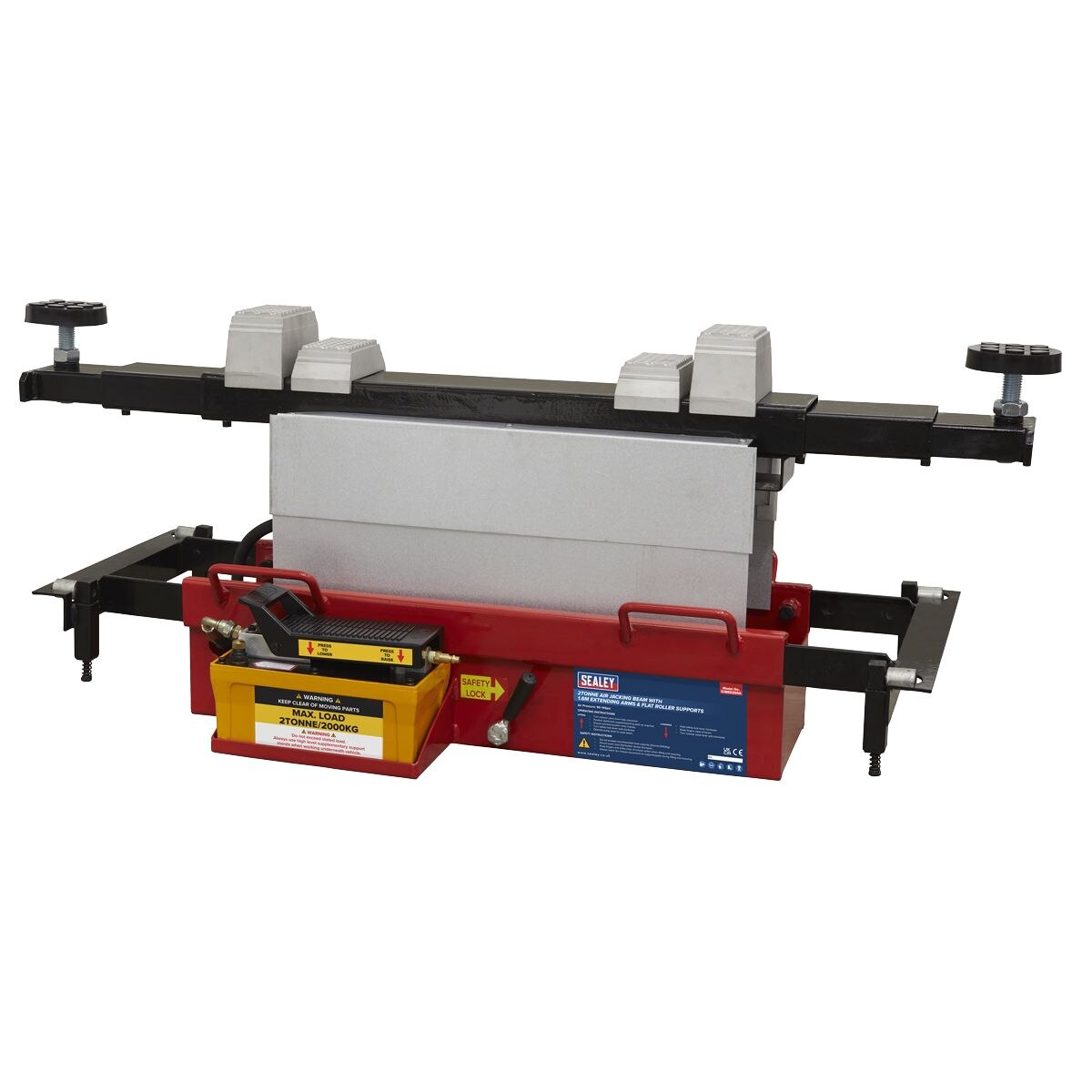 Sealey Air Jacking Beam 2 Tonne with Arm Extenders & Flat Roller Supports - Image 10