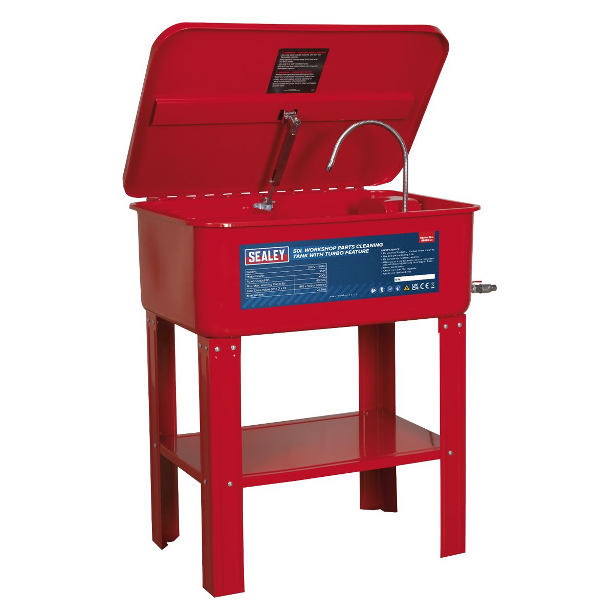 Sealey Workshop Parts Washer with Turbo Feature 50L - Image 1