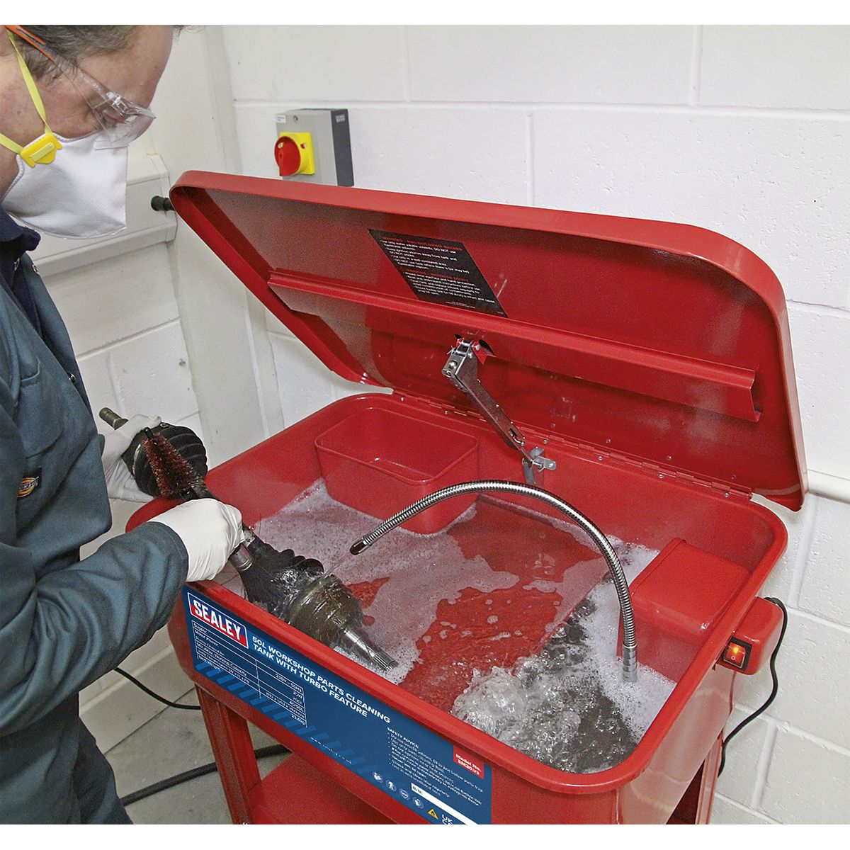 Sealey Workshop Parts Washer with Turbo Feature 50L - Image 4