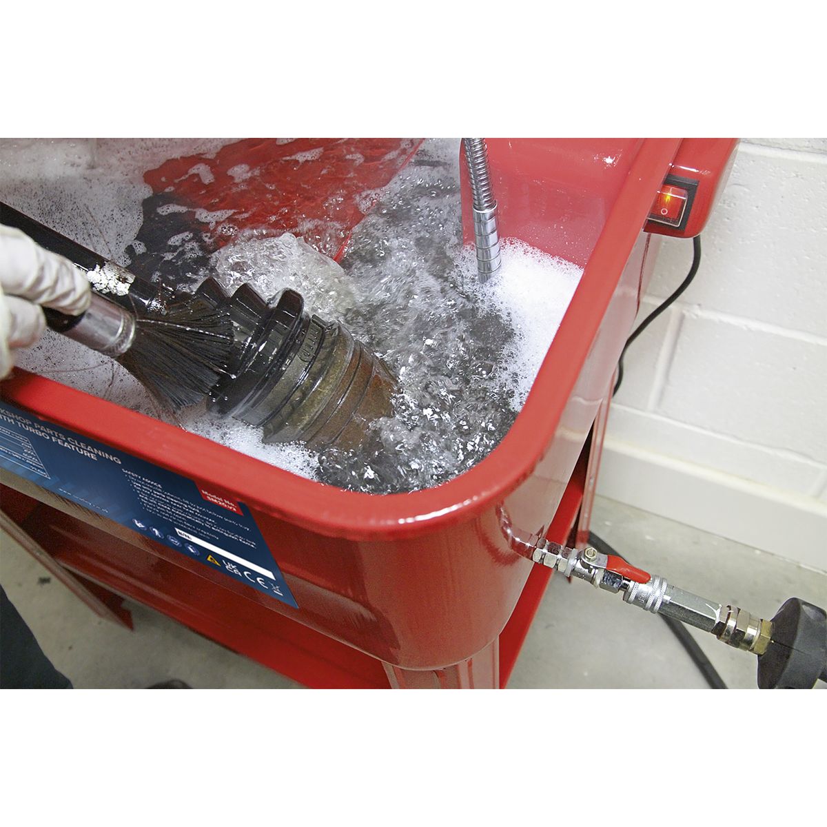 Sealey Workshop Parts Washer with Turbo Feature 50L - Image 7