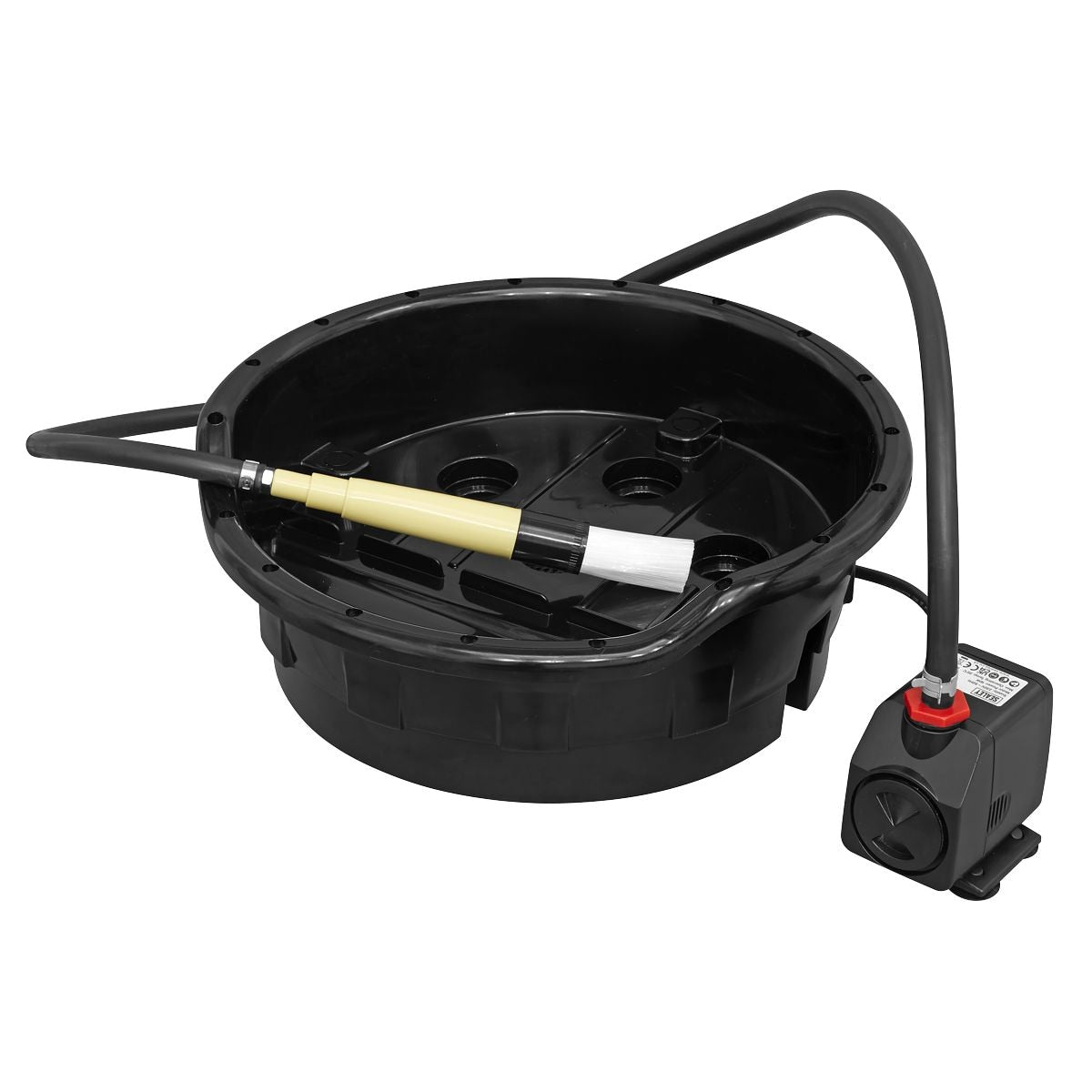 Sealey Portable Parts Washer Bucket with Brush 14L - Image 1