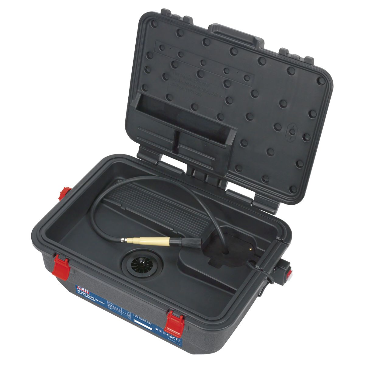 Sealey Mobile Parts Cleaning Tank with Brush 16L - Image 6