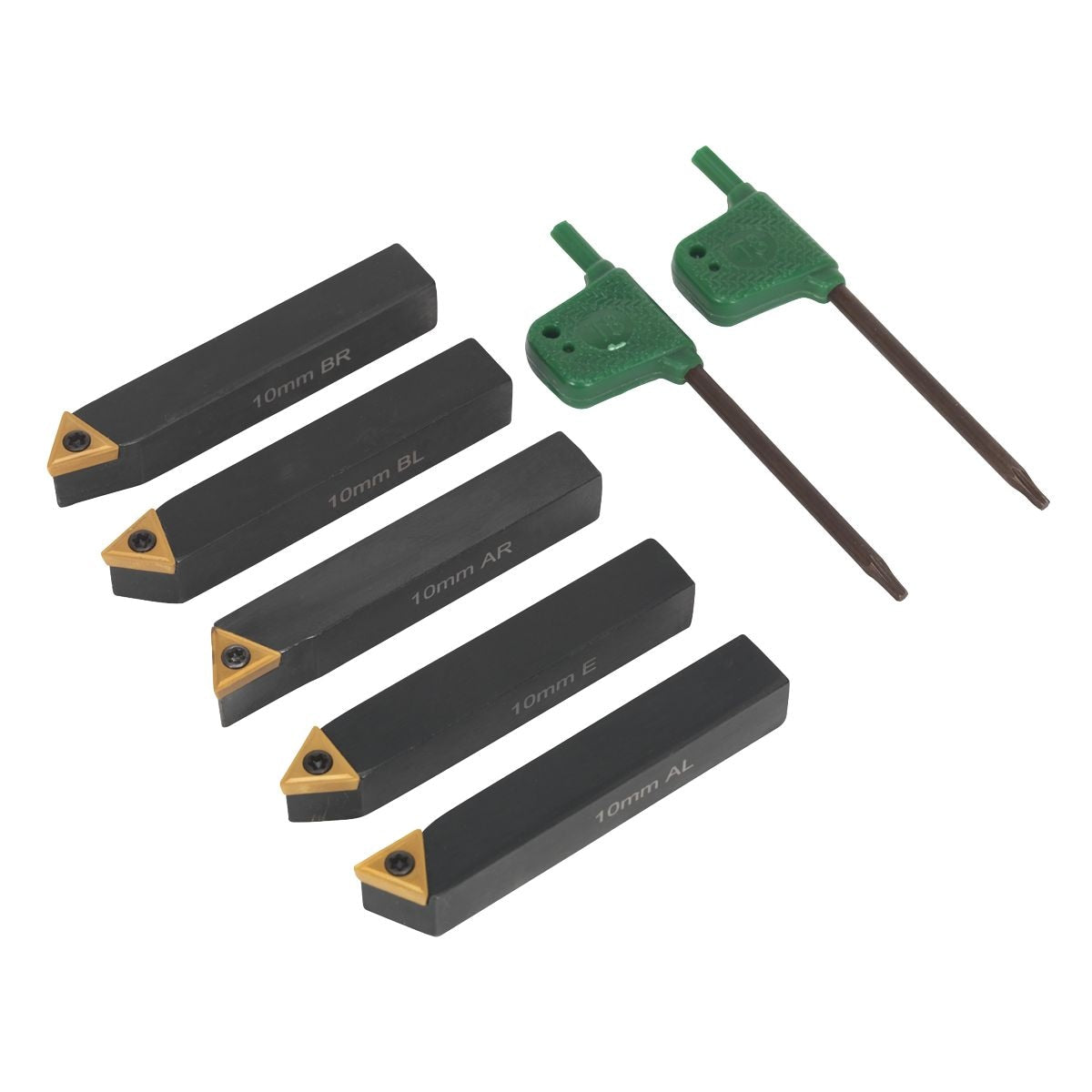 Sealey Indexable Lathe Turning Tool Set 10mm 5pc - Image 1