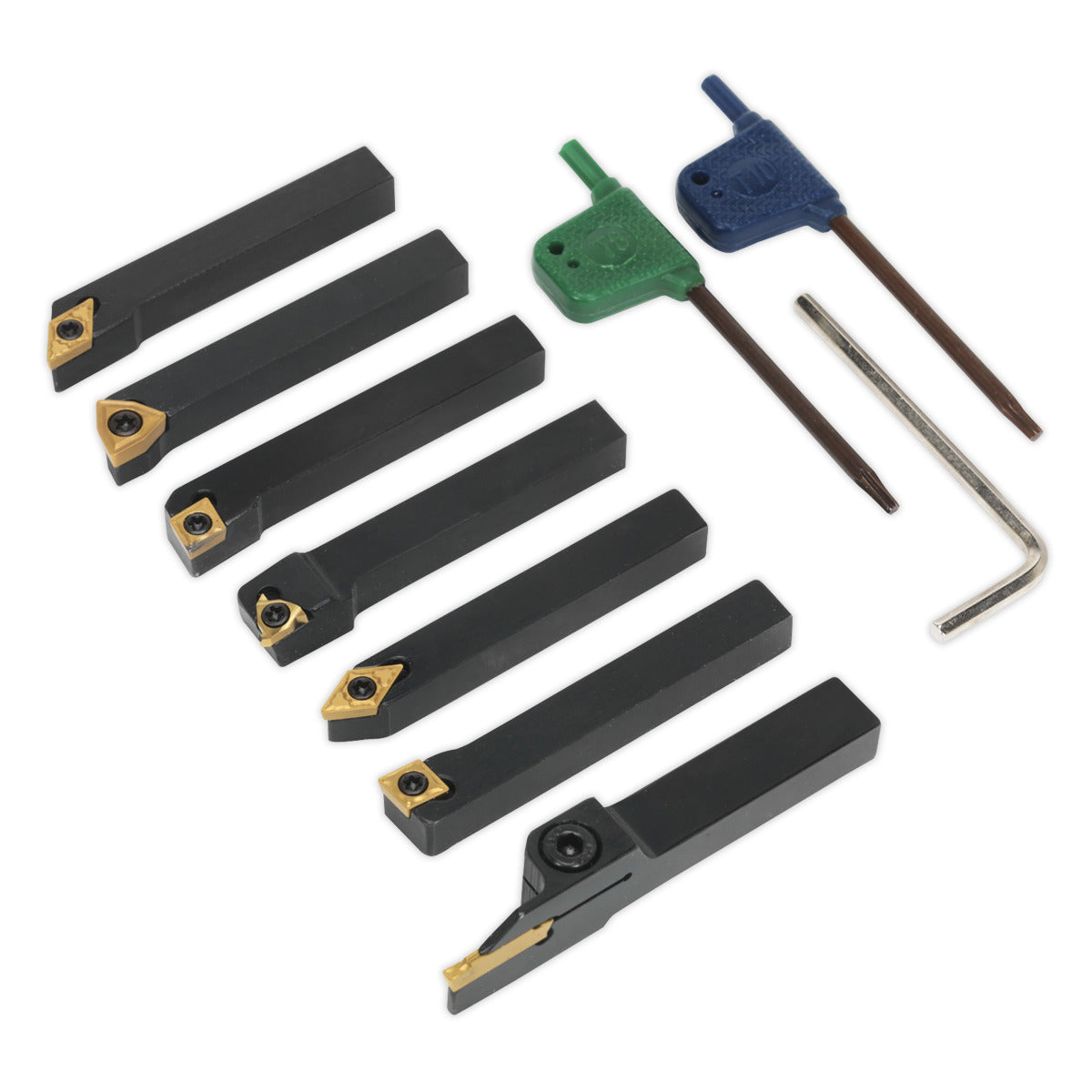 Sealey Indexable Lathe Turning Tool Set 10mm 7pc SM3025CS6