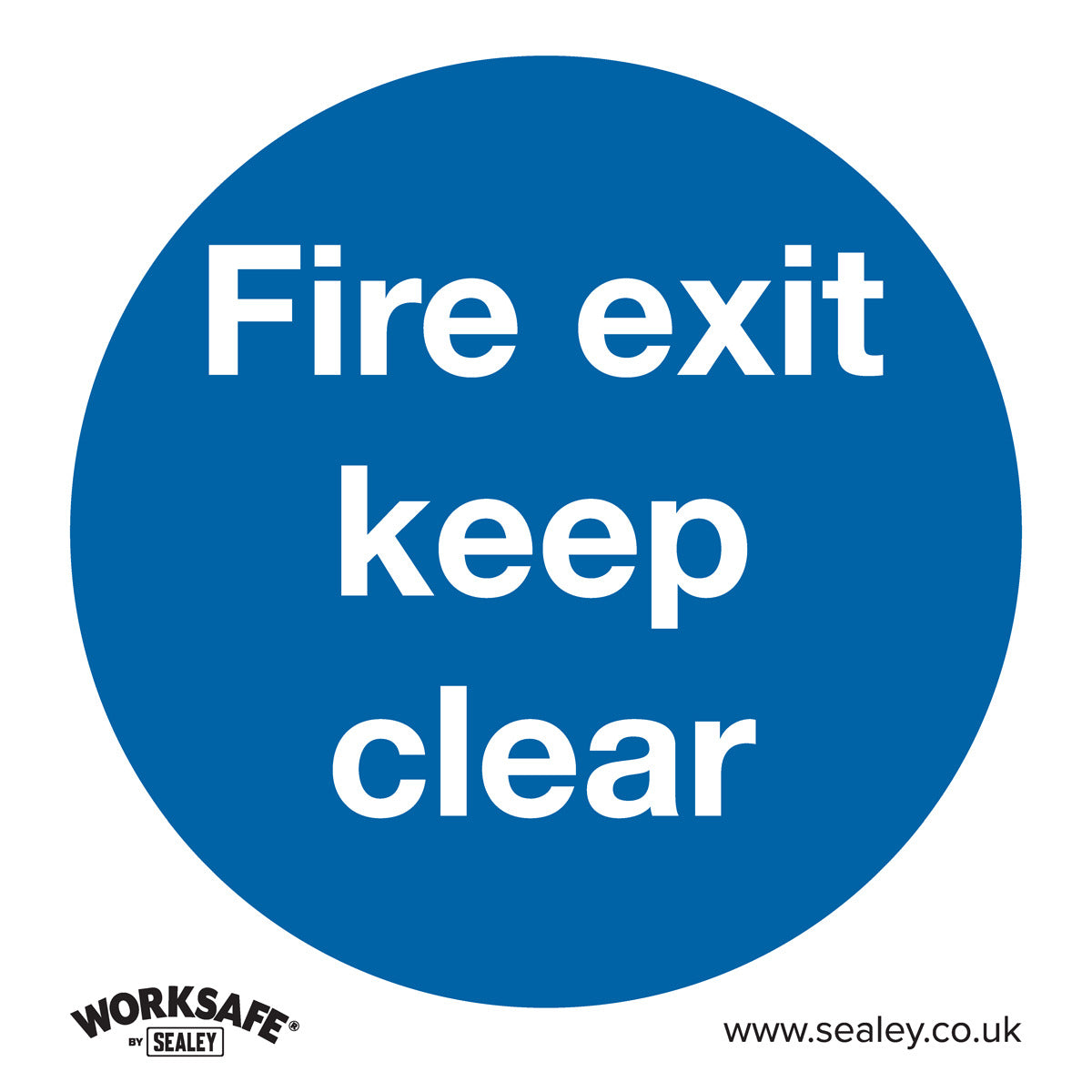Worksafe Fire Exit Keep Clear Safety Sign, Self-Adhesive Vinyl - Pack of 10 SS2V10