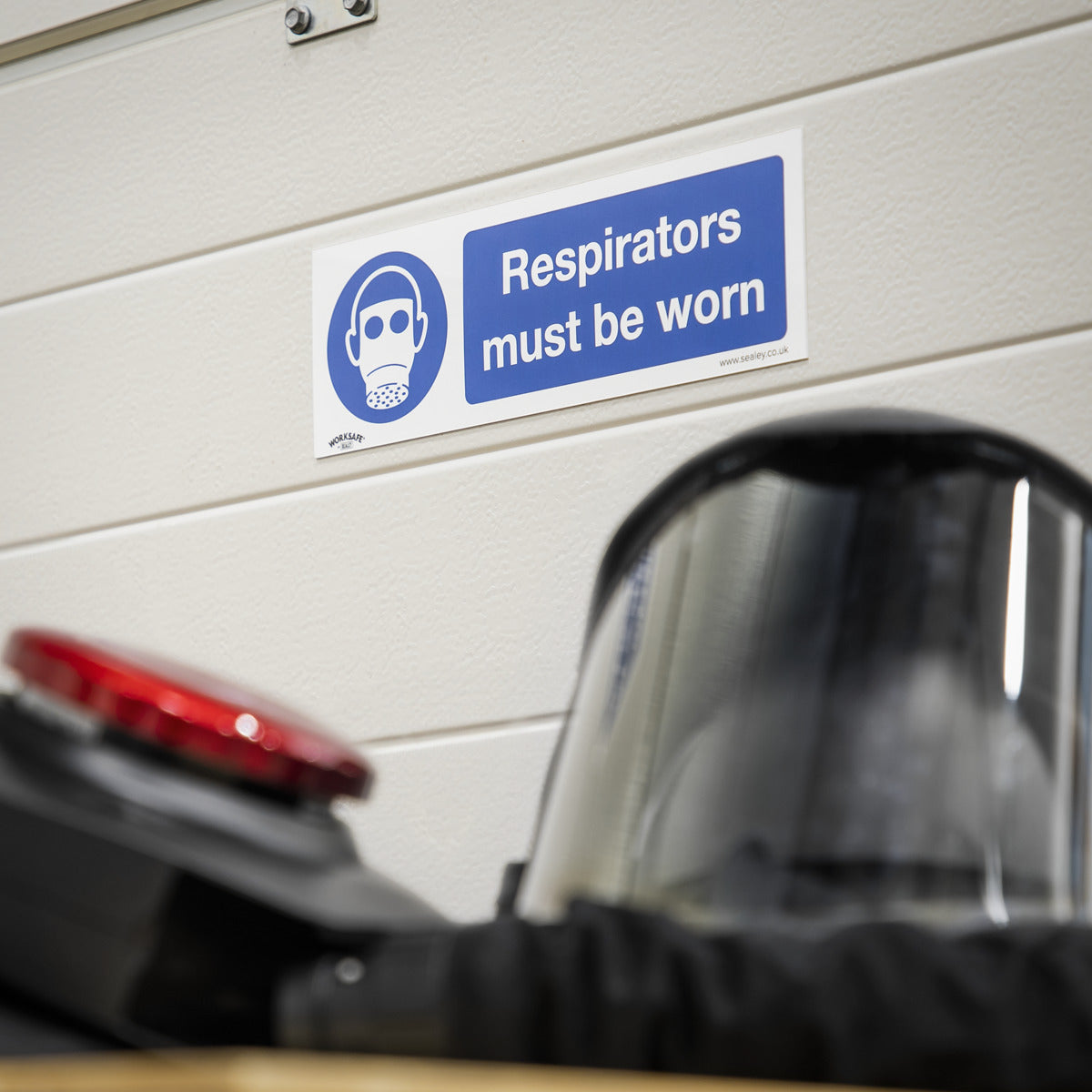 Worksafe Respirators Must Be Worn Safety Sign, Rigid Plastic - Pack of 10 SS56P10