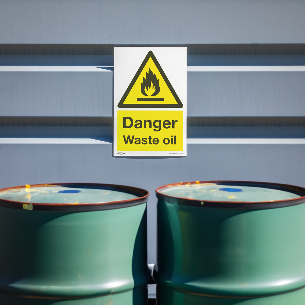 Worksafe Danger Waste Oil Safety Sign, Rigid Plastic - Pack of 10 SS60P10
