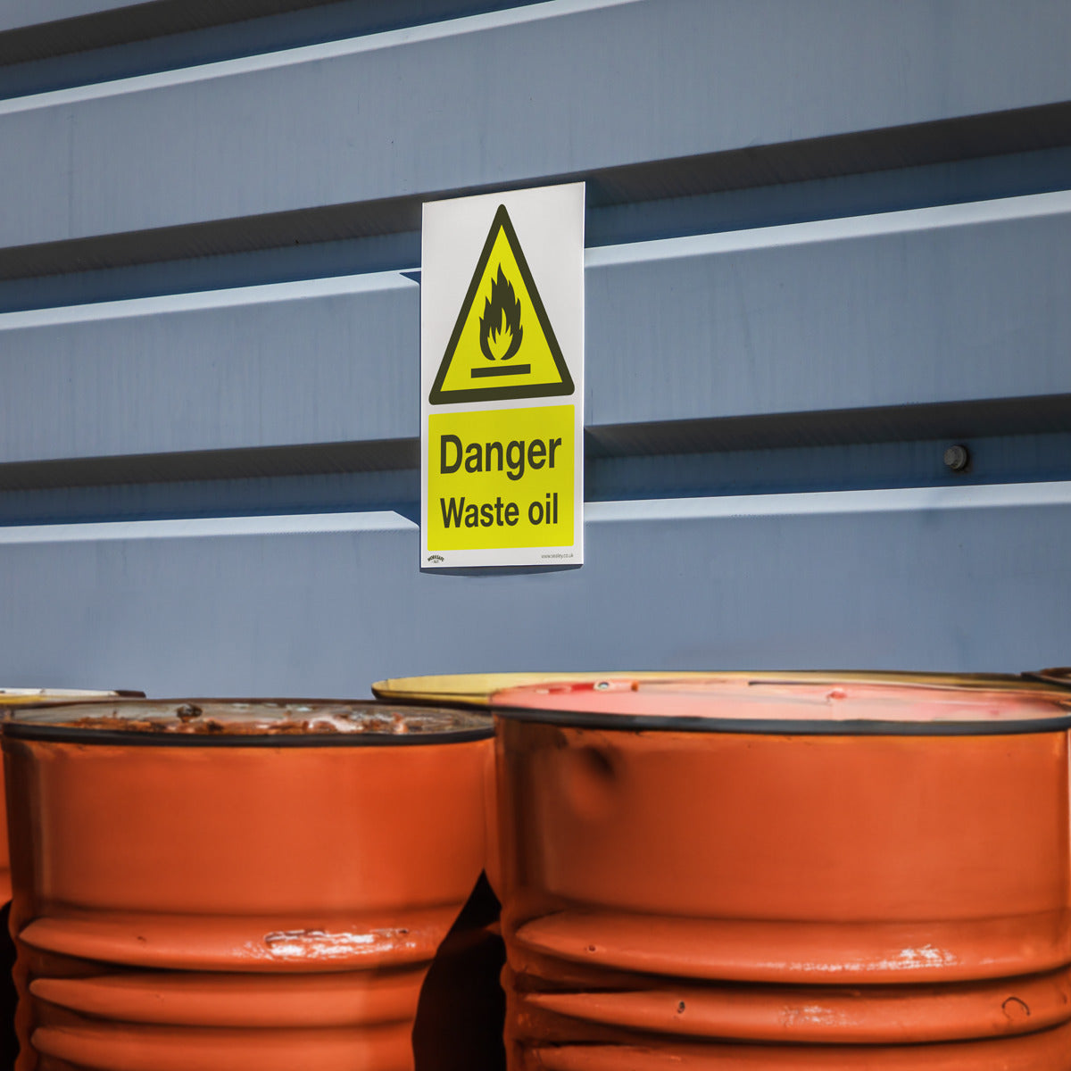 Worksafe Danger Waste Oil Safety Sign, Rigid Plastic - Pack of 10 SS60P10
