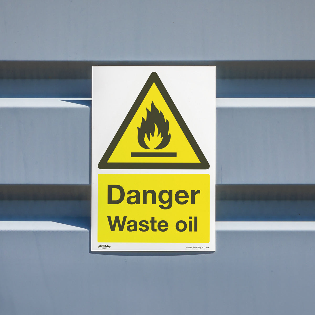 Worksafe Danger Waste Oil Safety Sign, Rigid Plastic - Pack of 10 SS60P10