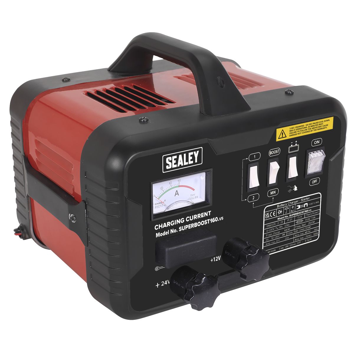 Sealey 12/24V Starter/Charger 160/30Amp 230V - Image 3