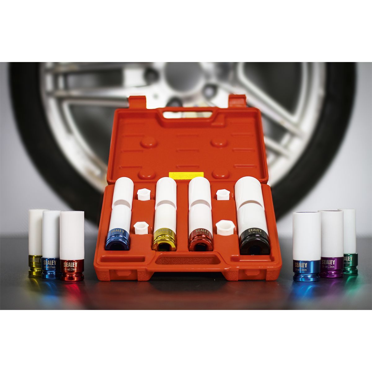 Sealey Alloy Wheel Impact Socket Set 1/2"Sq Drive 4pc - Image 5