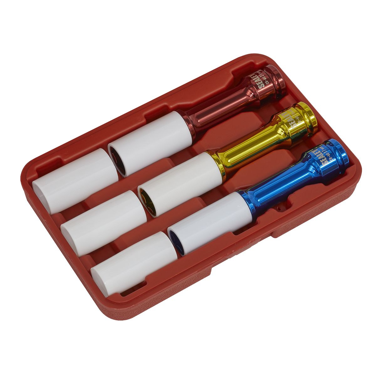 Sealey Alloy Wheel Impact Socket Set 1/2" Drive 3pc - Image 3