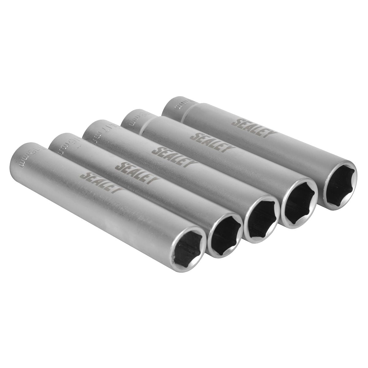 Sealey Extra-Deep Socket Set 3/8"Sq Drive 5pc - Image 1