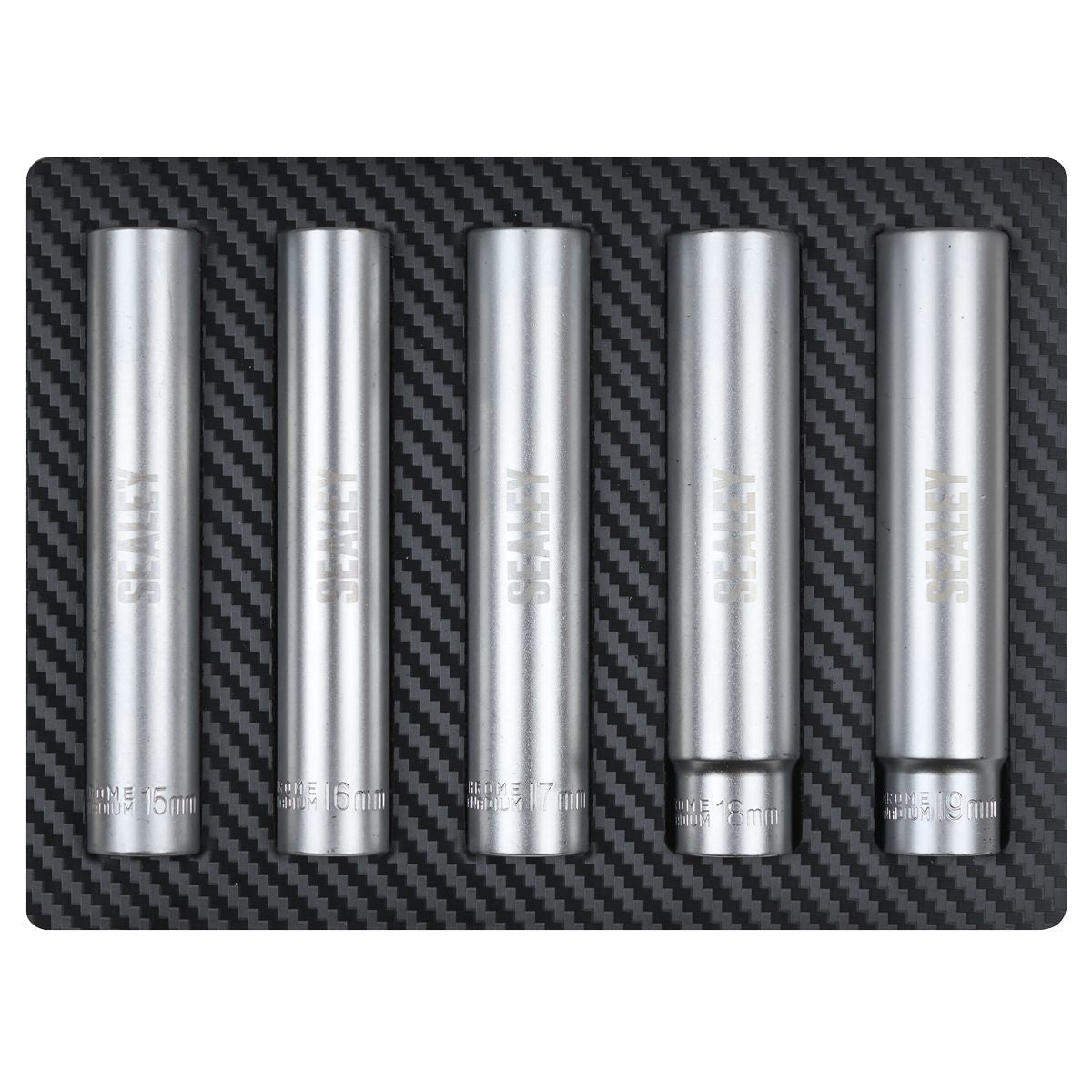 Sealey Extra-Deep Socket Set 3/8"Sq Drive 5pc - Image 3