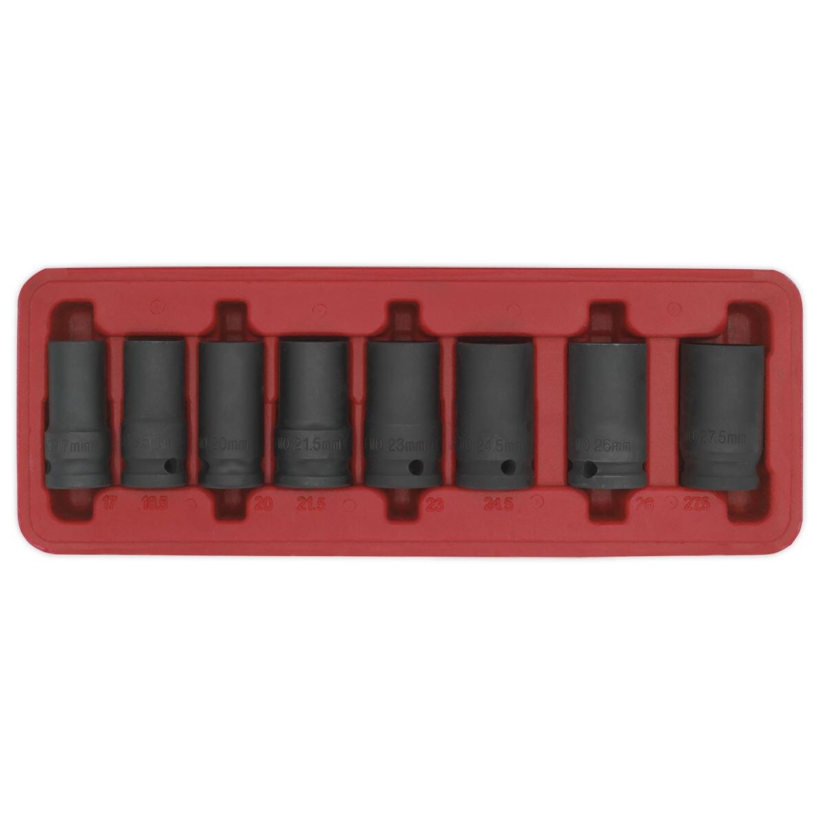 Sealey Locking Wheel Nut Removal Set 1/2"Sq Drive 8pc - Image 2