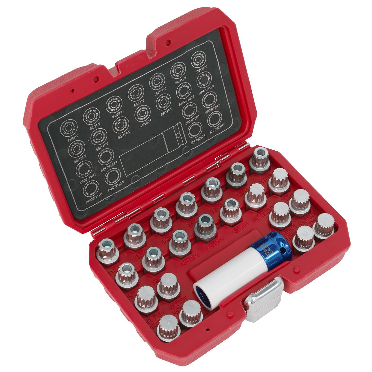 Sealey Locking Wheel Nut Key Set for VAG 23pc - Image 1