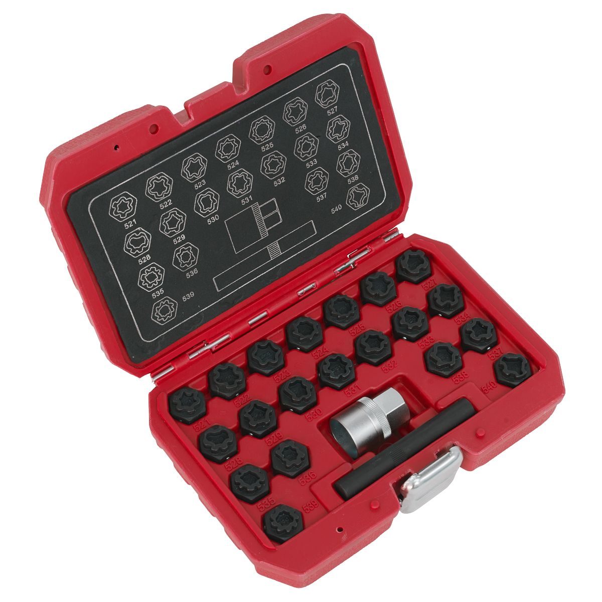 Sealey Locking Wheel Nut Key Set for VAG 22pc - Image 1