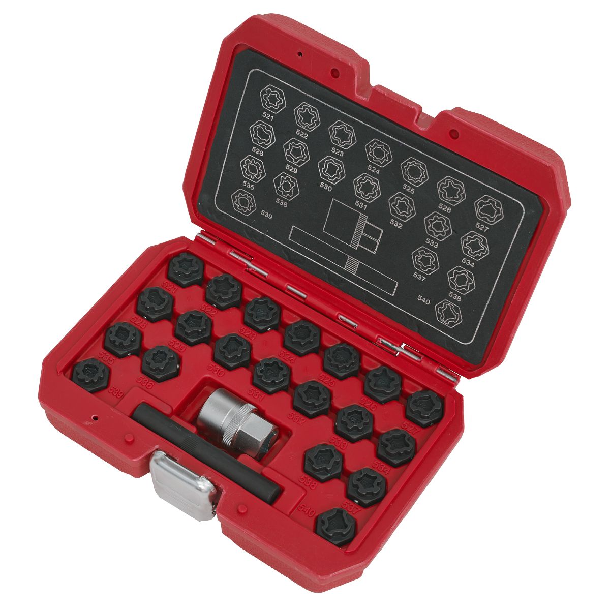 Sealey Locking Wheel Nut Key Set for VAG 22pc - Image 4