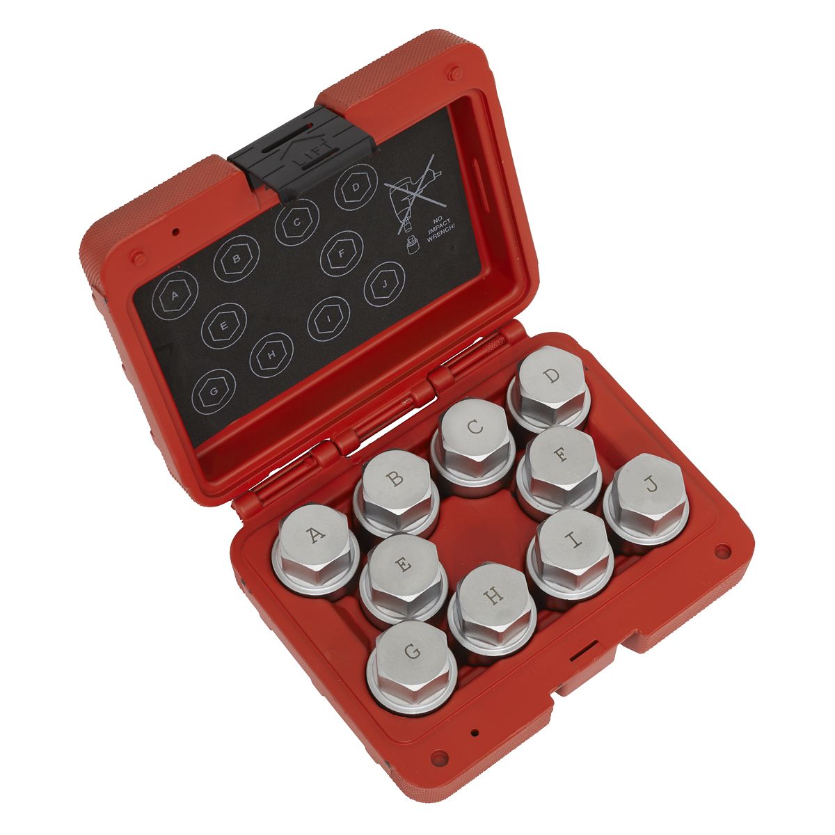 Sealey Locking Wheel Nut Key Set for Land Rover 10pc - Image 1