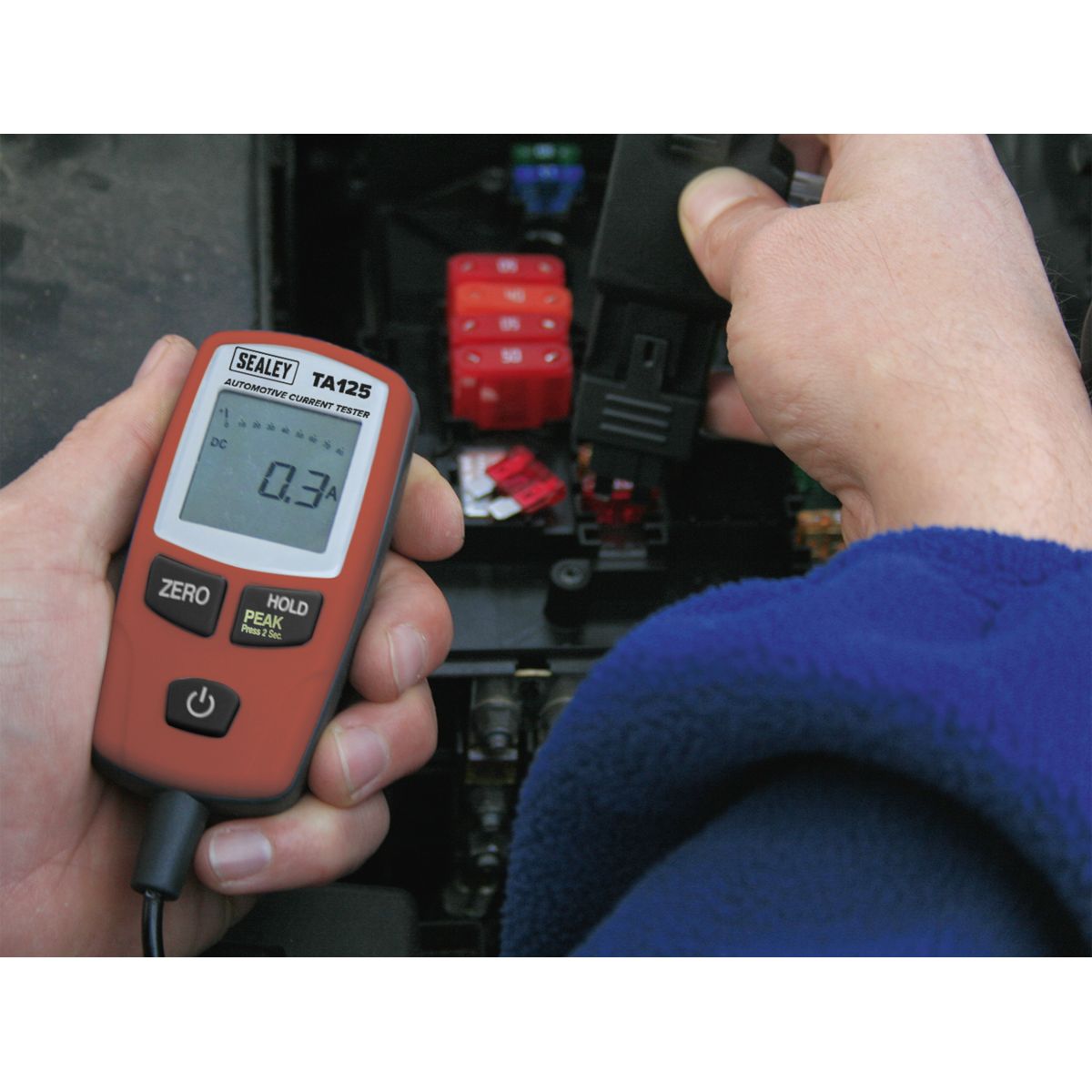 Sealey Automotive Current Tester Mini, Standard & Maxi Blade Fuses 80A - Image 2