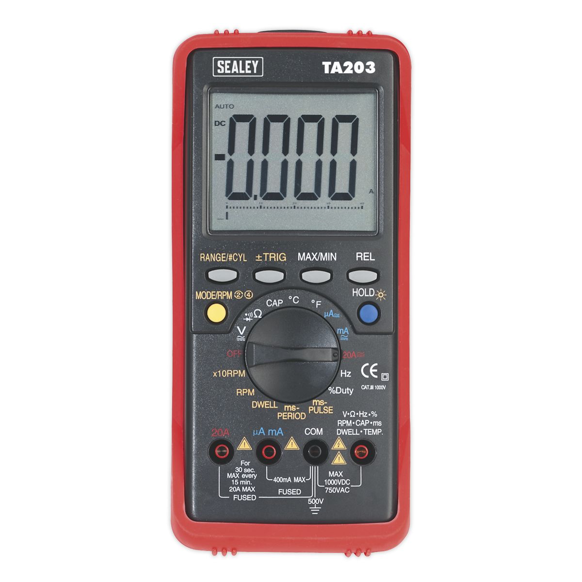 Sealey 15-Function Digital Automotive Multimeter Bar Graph/PC Link - Image 1
