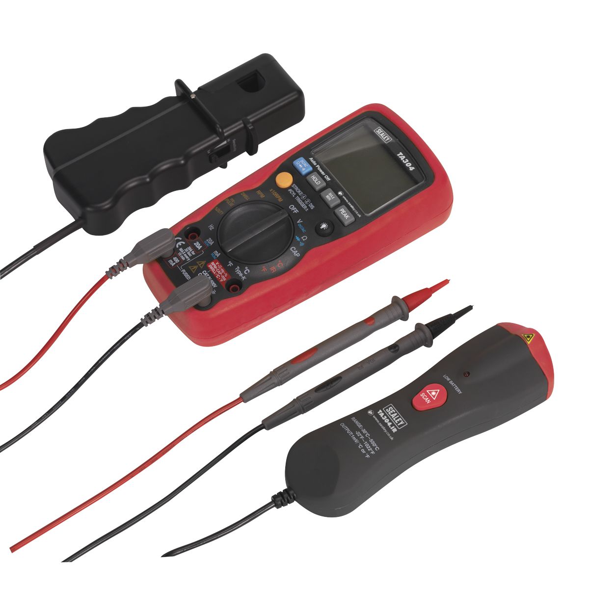 Sealey 15-Function Digital Automotive Analyser with Inductive Coupler/Infrared Temperature Probe - Image 1