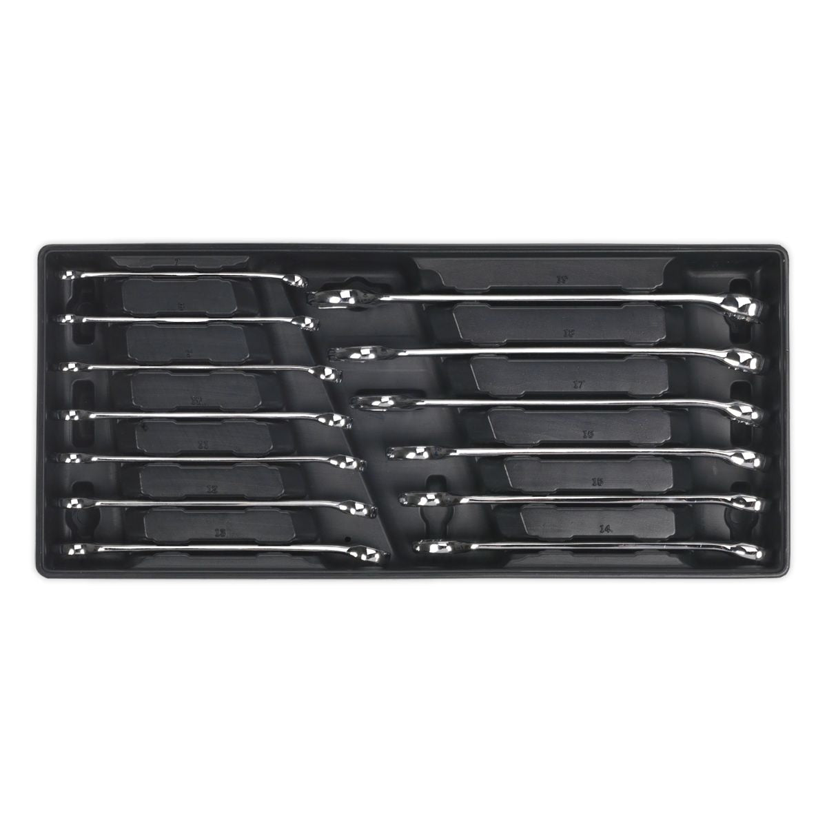 Sealey Premier Combination Spanner Set with Tool Tray 13pc - Image 1