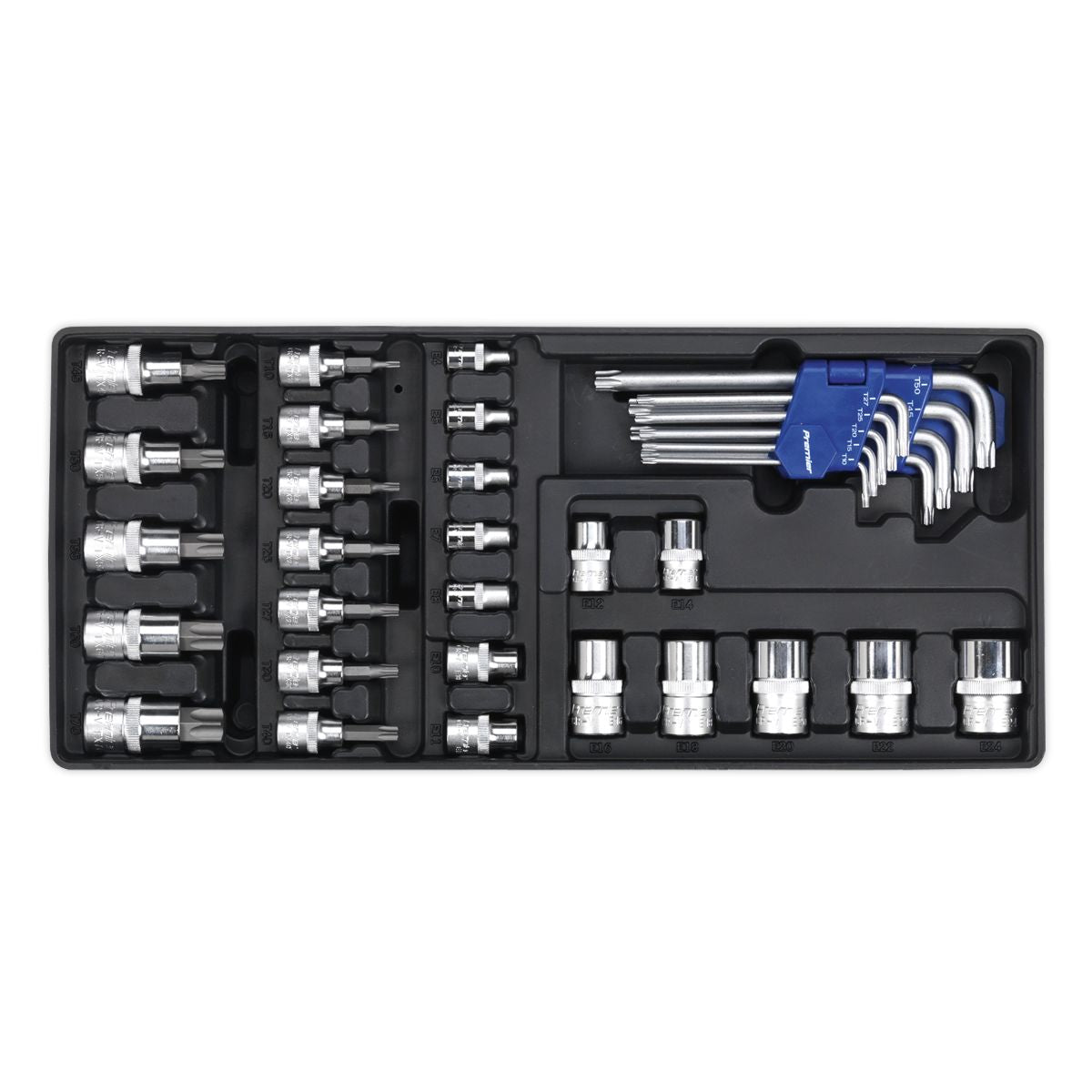 Sealey Premier TRX-Star* Key, Socket Bit & Socket Set with Tool Tray 35pc - Image 1