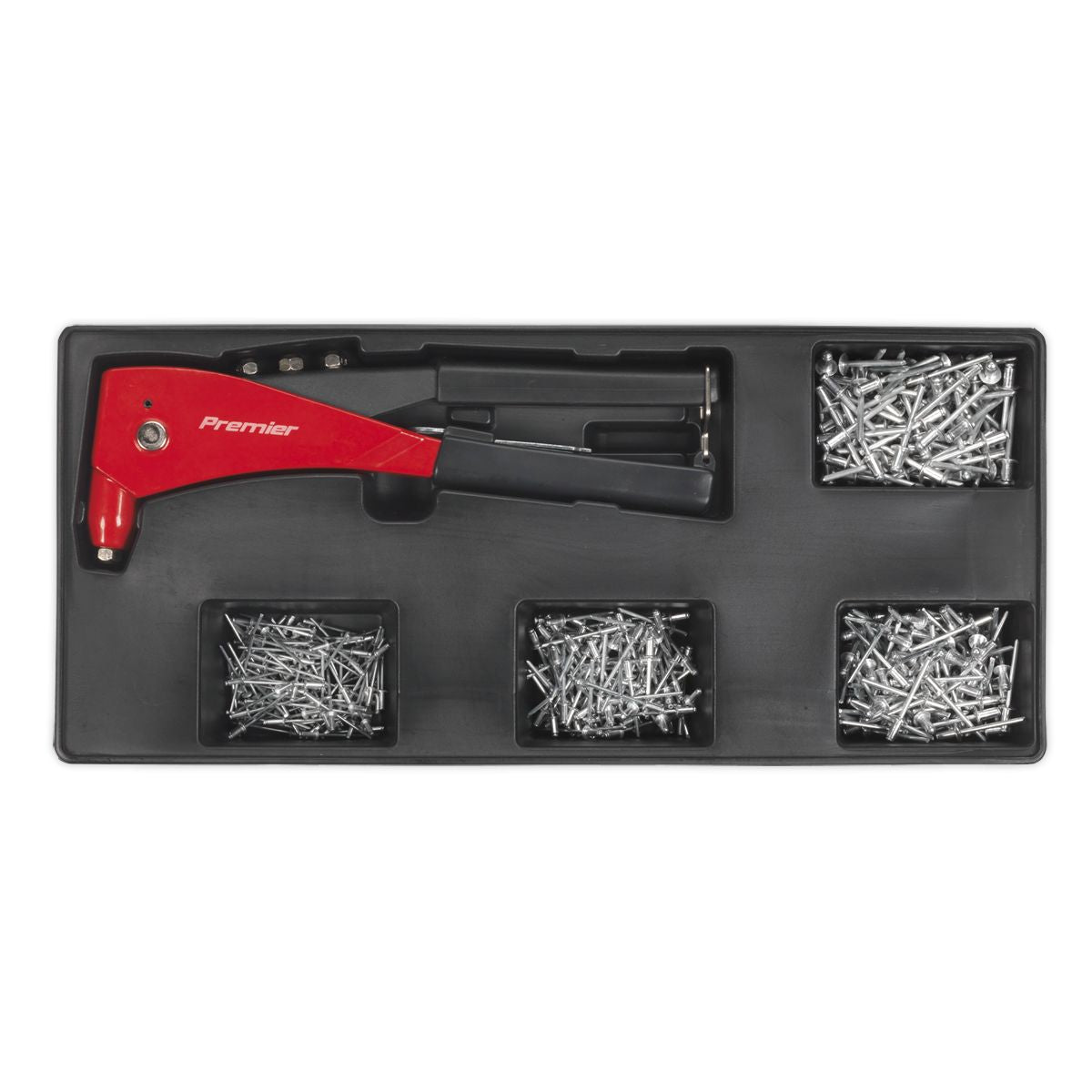 Sealey Premier Riveter & Assorted Rivet Set with Tool Tray 400pc - Image 1