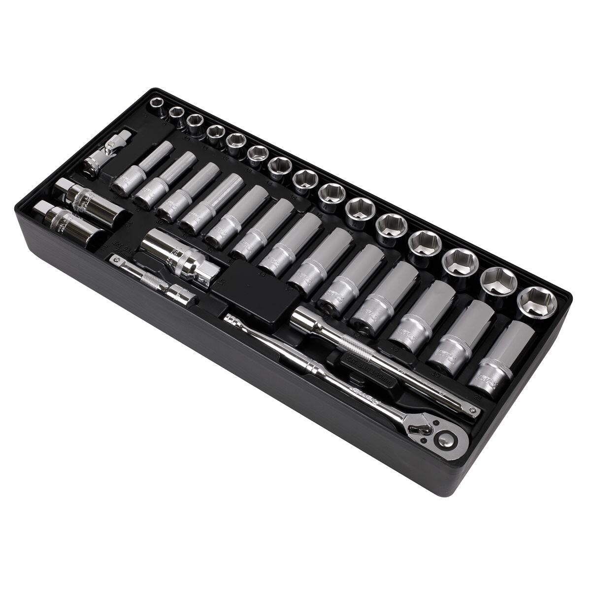 Sealey Premier Socket Set with Tool Tray 3/8"Sq Drive 35pc - Image 2